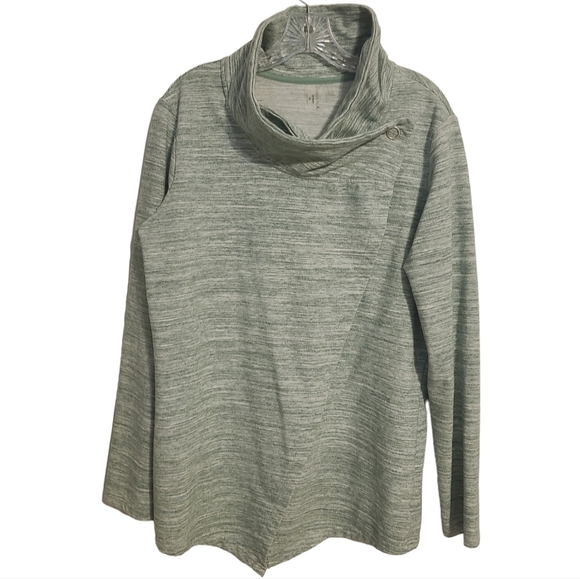 Danskin | Women's Green Button Over Cowl Neck Lightweight Jacket (Size XL) - Picture 1 of 15